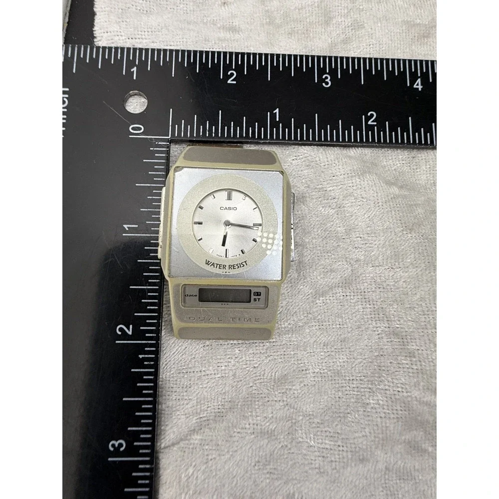 Vintage‎ Casio Watch Dual Time Film BROKEN FOR PARTS